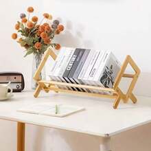 1pc Minimalist Unique Design Bookshelf, Desktop Small Storage Rack, Office Desk Organizer Box, Space Saving, Suitable For School, Home And Office - Multicolor - View 5