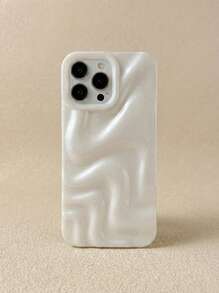 POKOJA LAND 优质极简仿珍珠白 3D 波浪图案手机壳，适用于 17 Pro Max/17 Pro/17 Air/17/16 Pro Max/16/16 Pro/16 Plus/15/15 Pro Max/15 Pro/11/12/13/14 Pro Max/11 Pro/11 Pro Max/12 Pro/12 Pro Max/13 Pro/13 Pro Max/14 Pro/14 Pro Max/16 Pro Max/16/16 Pro/16 Plus/12 Mini/13 Mini/16E，软壳，极简创意 - 高級珍珠白 - 查看 2