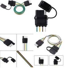 Enchufe de remolque, 6 24V Adaptador de conector de cabo de enchufe de remolque plano de 4 pines para remolque de barra de remolque de caravana - como se muestra en la figura - Ver 1
