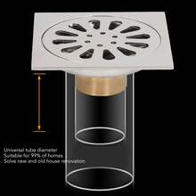 Galvanized Copper And Stainless Steel Bathroom Drain: Insect Prevention, Fast Drainage, Ideal For Washing Machines. - Silver - View 4