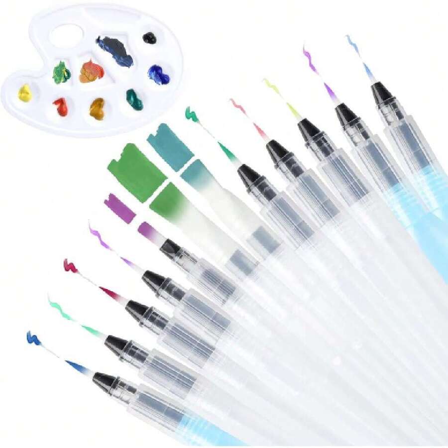 brochas de Acuarela,Pincel de Agua 13Piezas,Pinceles Acuarela de Pintura para Acuarela Puntas Caligrafía Arts,Pinceles de Agua Recargables,39903702 - Multicolor - Ver 1