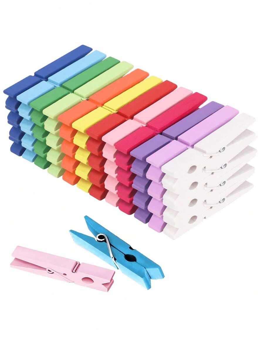 100个婴儿派对发夹，男孩女孩款，迷你彩色发夹，1.4英寸亮丽发夹，非常适合婴儿派对装饰、性别揭晓派对装饰、婴儿礼物和DIY手工项目