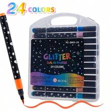 1pc Double-Headed Glitter Marker Pen - Writing Tool - Educational Tool - Stitch Travel Classroom Fidget - Mini Stuff Bath - Birthday Gift - Holiday Gift - Perfect Gift - Present - Games - Multicolor - View 15