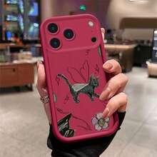 Cat phone case suitable for  17 16 16E 15 14 13 12 11 Pro Max 17 Air 16 Plu silicone all inclusive protection anti slip and anti fall soft case - Escalera Ojo Celestial - gato - SKU31993WX - Ver 8