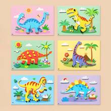 6pcs EVA Foam 3D Stickers - Kids DIY Craft Project | Cartoon Animal Educational Stickers | Children Painting Set | Creative Art Activity Kit, Fun Gift To Inspire Hands-On Ability - Multicolor - View 6