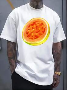 Men Pure Cotton White T Shirt Juicy Guava Vibes Men Tee - trắng - Xem 2