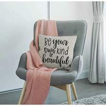 SSOIU - Funda de cojín con cita motivacional e inspiradora diseño con texto en inglés "Be your own kind of Beautiful Cotton Linen Throw Pillow Case Cushion Cover Home Office Decorative Square 45 72 x 45 72 cm - Ssp023 - Ver 4