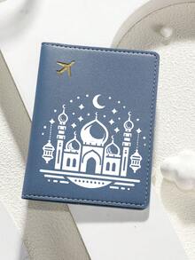 1件装斋月护照套，PU皮革材质，简约护照夹，飞机图案，家庭套装，旅行配件，适合商务旅行、度假旅行、行李袋、旅行包、过夜包，大容量耐用，旅行收纳整理，邮轮旅行必备，度假必备，男女皆宜，旅行必备，假日必备，旅行必备。 - 彩色 - 查看 14