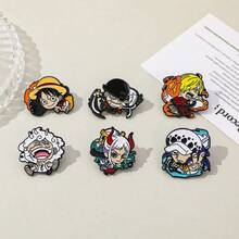1/6 件套创意卡通胸针套装 经典蒙奇·D·罗罗诺亚·索隆·山治珐琅别针 背包服装饰品金属徽章配饰 朋友礼物 - 均碼 - 查看 8