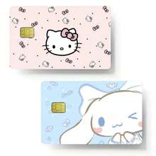 2张/套卡通借记卡/信用卡贴纸，可移除PVC保护贴纸，DIY贴纸，压花材料，防皱，超薄设计，无气泡，适用于银行卡和交通卡