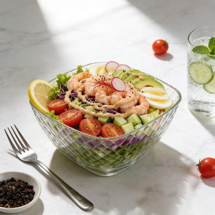 1 pieza de cuenco de vidrio, duradero, fácil de limpiar, resistente a altas temperaturas y con excelente transparencia que permite mostrar completamente el color de los alimentos, con múltiples tamaños a elegir, ideal para servir sopas, ensaladas frías, frutas, postres, frutos secos y más, incluso se puede usar como cuenco para almacenar joyas y pequeños objetos, su diseño transparente añade elegancia a la mesa, satisface las necesidades de uso en diferentes escenarios y es una opción perfecta para regalar en fiestas, cumpleaños y reuniones. - 104877 Transparente - Ver 1