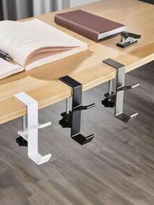 1pc Adjustable Desk Edge Hook, Headphone Desk Hanger, Backpack Organizer Rack, Hole-Free Office Home Storage Rack, Essential For Back To School - Multicolor - View 10