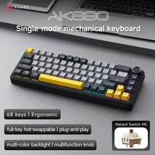 Bàn phím cơ AJAZZ AK690, phím có thể thay thế nóng hoàn toàn, núm xoay kim loại đa chức năng, phím bấm bán trong suốt, tùy chọn 3 trục. - AK690 - Xem 11