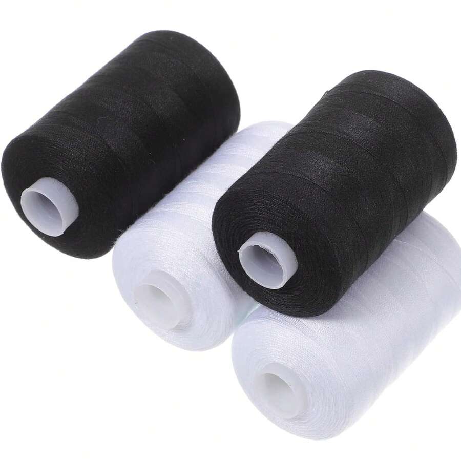2/4/8pcs Black & White Durable Sewing Thread Set, Strong Thread Strength Suitable For Sewing Crafts Enthusiasts And Household Mending, Applicable For Sewing, Embroidery And Garment Repair - Multicolor - View 1