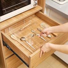 1 Pack Expandable Kitchen Drawer Organizer Clear Acrylic Utensil Organizer Adjustable Acrylic Sierware Storage For Drawers Sierware Flatware Knives 12 X 16 Inches5-7 Compartments - 57 ngăn trong suốt - Xem 7