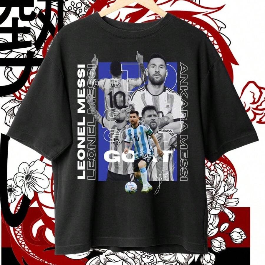 T-Shirt Design, Football Download, Lionel 10 Football, Football Shirt , Sublimation Shi - Black - View 1