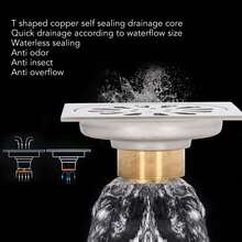 Galvanized Copper And Stainless Steel Bathroom Drain: Insect Prevention, Fast Drainage, Ideal For Washing Machines. - Silver - View 5