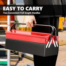 DNA MOTORING Caja de Herramientas de Metal de 18 Pulgadas de 2 Capas y 3 cajones organizadores Caja de Herramientas Plegable multifuncin para el hogar, Taller de Reparaciones, TOOLS-00410 - plegable de 18 pulgadas - 2 niveles - Ver 8