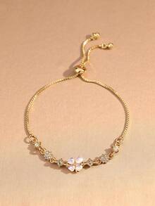 1 件时尚花瓣设计女士手链，简约女友礼物，独特个性化手链