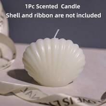 Shell Shaped Scented Candle Gift Set - Includes Candle And Pink Ribbon Tag, Suitable For Weddings, Bridal Showers, Beach Parties, Wedding Decor And Luxury Gifts, Boho Beach Style Soy Wax Fragrance Home Decor, 1pc/3pcs/10pcs - White - View 15