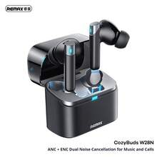 REMAX ANC+ENC 双重降噪音乐通话耳机 CozyPods W28N - 黑色 - 查看 1