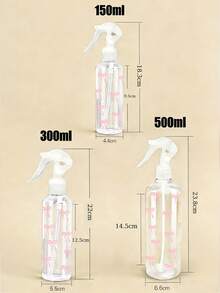 蝴蝶結圖案按壓式高壓噴霧瓶 150/300/500ml 化妝水容器，高壓連續自動真空霧化噴瓶，透明 PET 可重複填充旅行噴霧瓶，適用頭髮與臉部噴霧，可補充，美髮造型工具，返校季旅行必備，教師禮物 - 彩色 - 查看 7