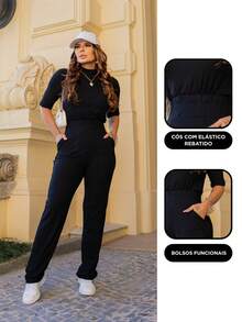 Maria do Luxo Women Two-piece Outfits - 黑色 - 查看 4