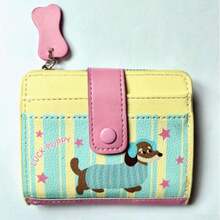 1pc Girls' Dachshund Wallet - Cute Dachshund Design, Zipper Closure, Gold-Tone Hardware, Dachshund Print - Compact Card Holder And Coin Purse, Fun Accessory - Multicolor - View 12