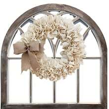Classic Linen Wreath - Farmhouse Style Wreath With Bow, All-Season Door Hanging Decor, Suitable For Christmas, Easter, Thanksgiving, 4th Of July, Valentine's Day And More - No Feathers, No Electricity Required - Burlap Wreath - View 1