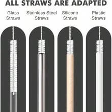 10pcs Stainless Steel Handle Straw Cleaning Brush Set - Soft Bristle Cleaner, Suitable For Glass, Silicone And Metal Straws | Essential Multi-Scene Tool For Kitchen, Car And Outdoor Bottles