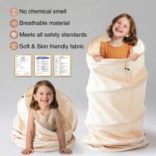 Kids Play Tunnel Play Toys For Toddlers: Pop Up Kids Play Tunnel For Baby, Children Crawl Through Indoor - Collapsible Montessori Sensory Gift For Activity - Lightweight Pet Tunnel For Dogs, Puppy - Beige - Beige - View 3
