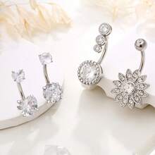 7件套可爱肚脐环，14G不锈钢肚脐穿刺饰品，女士款 - 7pcs - 查看 4