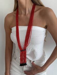 1件波西米亚风多层串珠流苏长项链，优雅奢华，适合日常、派对、约会、女性节日生日等场合，百搭珠宝礼品。 - 項鍊 - 查看 5