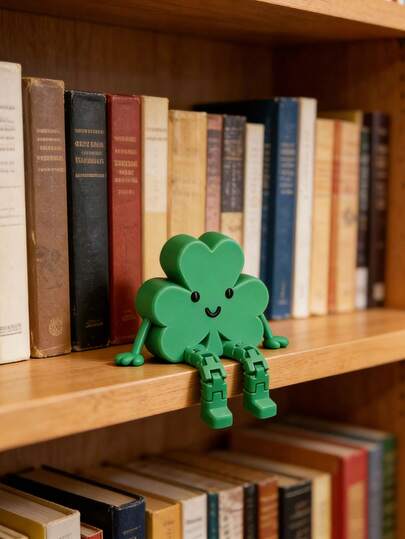 圣帕特里克节三叶草装饰品，爱尔兰节日装饰幸运三叶草伴侣3D打印，适合圣帕特里克节桌面装饰、爱尔兰幸运祝福礼物、圣帕特里克节和新年幸运礼物、家居庭院装饰、办公桌摆件、汽车装饰、花园装饰、派对礼物、节日礼物、生日礼物