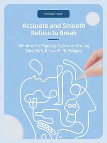 通用二合一触控笔智能铅笔绘图板笔，适用于电容式触摸屏，兼容所有安卓手机，也适用于iPad/安卓手机和平板电脑，书写流畅，充电迅速，高精度高灵敏度电容式触控笔，适用于iOS平板电脑，通用兼容市面上95%的触摸屏设备，包含替换笔尖和充电器。 - 白色 - 查看 3