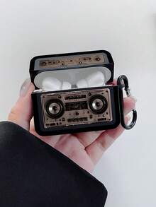 Retro Cassette Tape Bluetooth Headphone Case, WALKMAN Element Headphone Case, Y2K, Black Headphone Case With 1 Headphone Case Carabiner, Compatible With Headphone Case, Compatible With Airpod Case, Compatible With AirPods Pro (2nd Generation), Compatible With AirPods 3, Compatible With AirPods Pro, Compatible With AirPod1/2, Compatible With AirPods 4, Compatible With AirPods Pro3 - Black - View 14