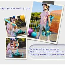 CYPNBebeay Scooters para Niños Patín del Diablo Scooter Patinetas para Niños 3-8 Años con Tres Ruedas LED y Sistema de Balanceo Scooters Resistente con Altura Ajustable Monopatin Juguetes y RegaloFashion - Verde - Ver 6