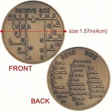 1枚金属CW摩尔斯电码纪念芯片币，摩尔斯电码芯片，娱乐学习密码语言和游戏，口袋代币芯片 - 彩色 - 查看 9
