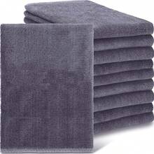 10条装卸妆巾，12 x 12英寸超细纤维化妆毛巾，大包装，可重复使用，吸水性强，柔软棉质面巾，女士礼品