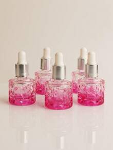 2 piezas/3 piezas/5 piezas/10 piezas/20 piezas Botellas de vidrio con cuentagotas recargables de 10ml para aceites esenciales y perfumes con diseño de piña redonda, mini viales transparentes rosas portátiles para muestras - Multicolor - Ver 13