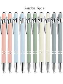 20 piezas Juego de bolígrafos de metal retráctiles con punta de lápiz táctil, punta media, escritura suave, agarre antideslizante, adecuado para varios dispositivos, ideal para el estudio y uso de oficina diarios, temporada de regreso a clases - Multicolor - Ver 8