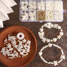10-Compartment Box ABS Faux Pearl Bead DIY Craft Kit For Handmade Bracelet, Necklace, Phone Chain - White - View 3