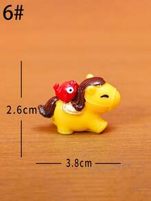 6个吉祥小马摆件，创意微景观配件，可爱桌面/床头/置物架装饰，柔和圆润的设计适合各种生活空间 - 彩色 - 查看 10