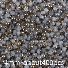 30g 4mm Glass Seed Beads For DIY Jewelry Making, Vibrant Assorted Colors Loose Spacer Beads For Bracelets, Necklaces, Earrings Crafting About 400pcs - Half Gold Plating - View 17