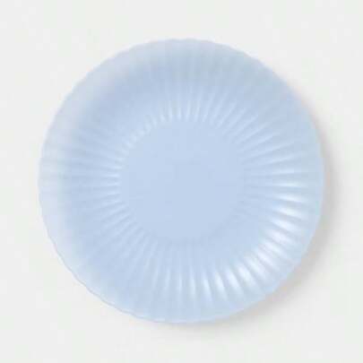 0.78" PolyPro Fluted Transparent Dinner Plate Blue
