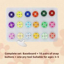 qixi 1 Peça Brinquedo de Botões Combinados em Tecido Não Tecido, Brinquedo Educativo de Quebra-Cabeça para Pré-Escola, Desenvolvimento da Motricidade Fina e Treinamento Cognitivo - Multicolorido - Visão 7