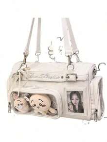 Women Shoulder Bags - Black (with Hidden Compartments for Concealing Light Boards) - View 2