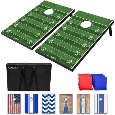 Juego clásico Cornhole – Incluye 8 puf, Estuche de Viaje y Reglas de Juego (elección de Estilo),39885033