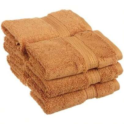 Superior, 900 gram, Long-Staple Combed Cotton 6-Piece Set, White(Face Towel Herrumbre)