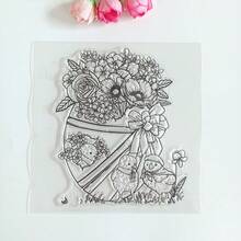 1pc Easter Clear Stamps - Bunny/Egg Pattern For DIY Scrapbooking Card Making - Clear - View 11